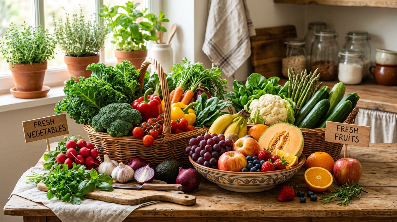 Čerstvá zelenina a ovoce pro vyvážený jídelníček